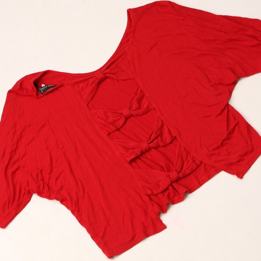 Wet Seal open back bow shirt